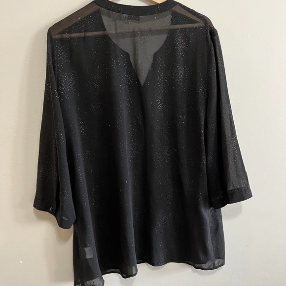 Reitmans Sheer Chiffon Blouse Sz XXL 3/4 Sleeve - Picture 2 of 4